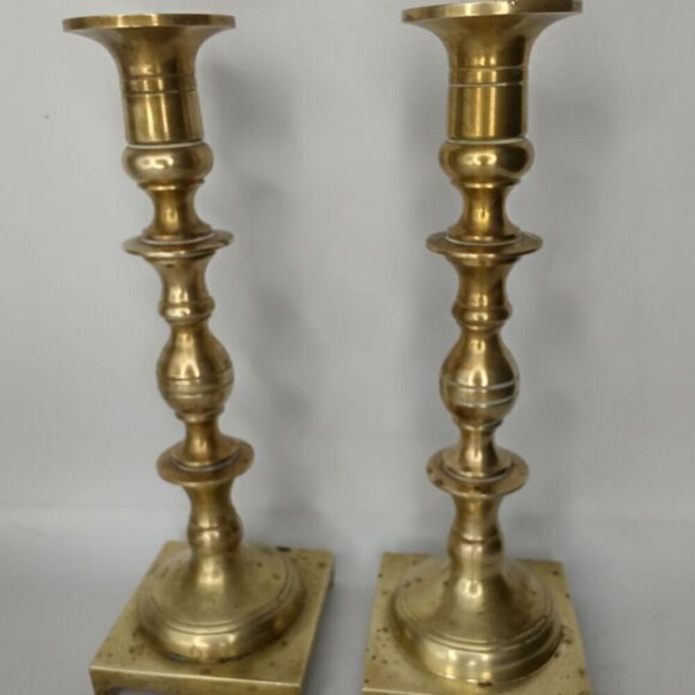 A vintage pair‎ of bras candlesticks